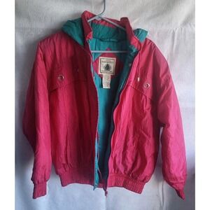 vintage 80s‎ 90s northwest territory hooded pink blue coat grommets made in usa